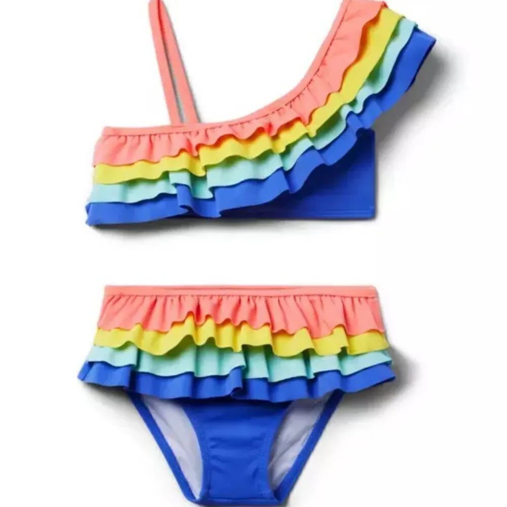 Janie and Jack 100048653 Recycled Ruffle Shoulder 2-Piece Swimsuit NWT 12-18m